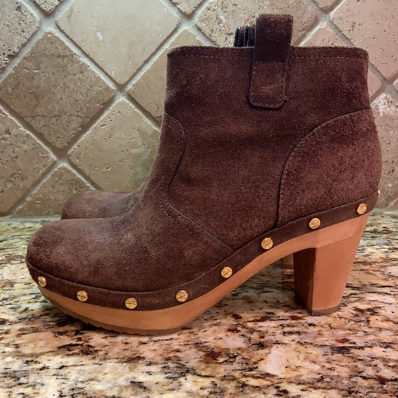 Tory Burch Shoes - Tory Burch Ginevra Suede Studded Wooden Booties